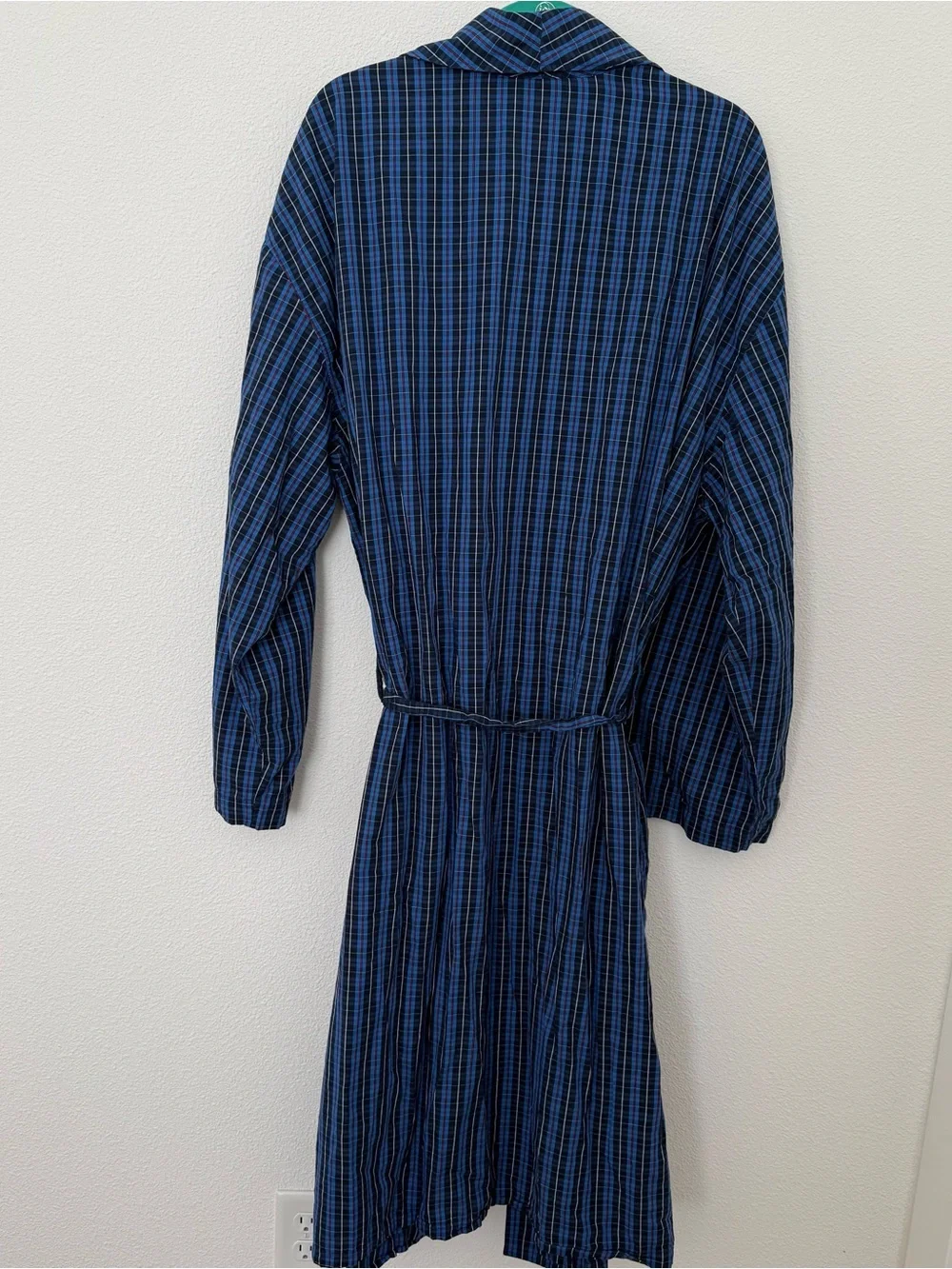 Polo Ralph Lauren Men's Classic Plaid Woven Cotton Robe L/XL Blue Lightweight